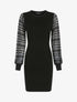 Robe-pull à manches en dentelle - noir - 1