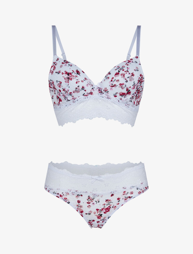 Ensemble bustier à imprimé floral - blanc - 3