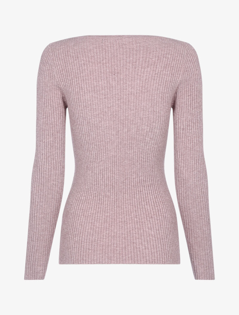 Pull côtelé à bandes en maille tressée - taupe - 2