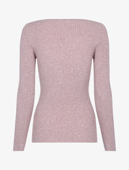 Pull côtelé à bandes en maille tressée - taupe - 2