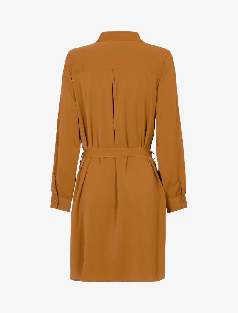 Robe chemise unie - camel - 2