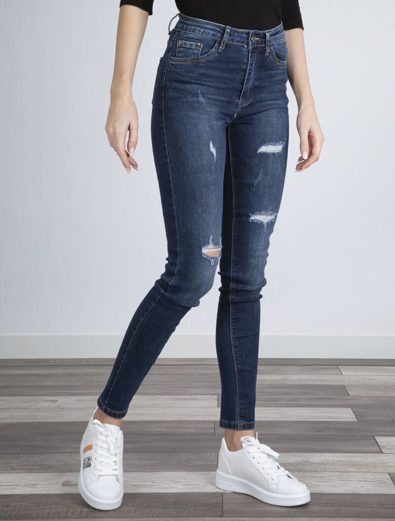 Jean à déchirures - denim brut - 3