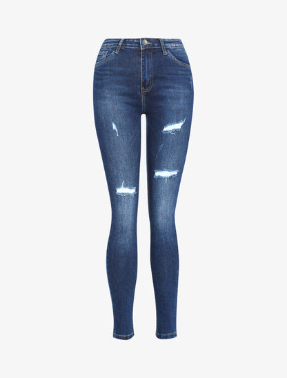 Jean à déchirures - denim brut - 5