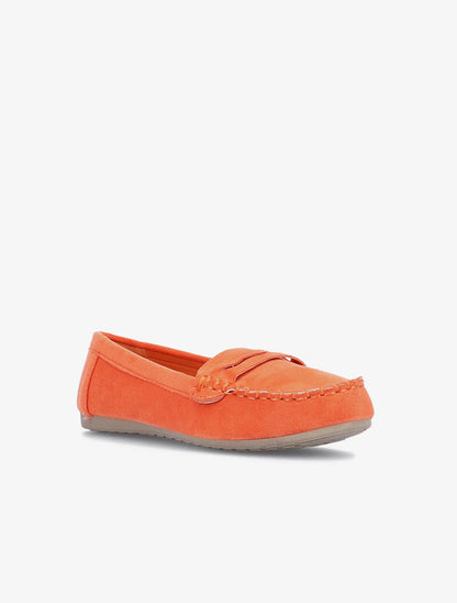 Mocassins à languette ajourée - orange - 2
