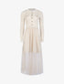 Robe à buste en maille et tulle - beige - 1