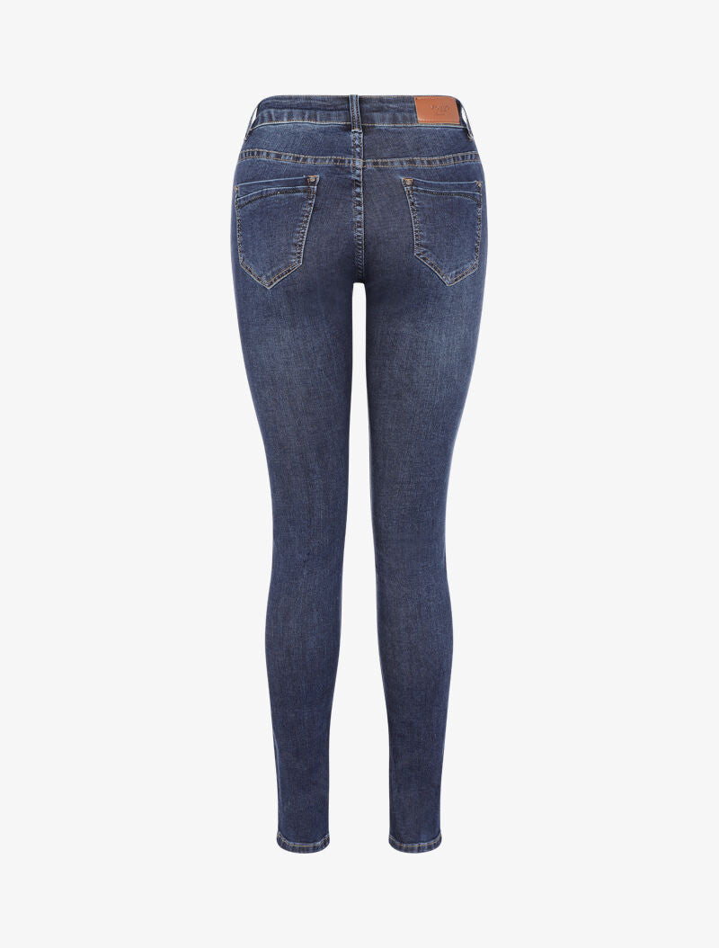 Jean à détails strassés - bleu denim - 2