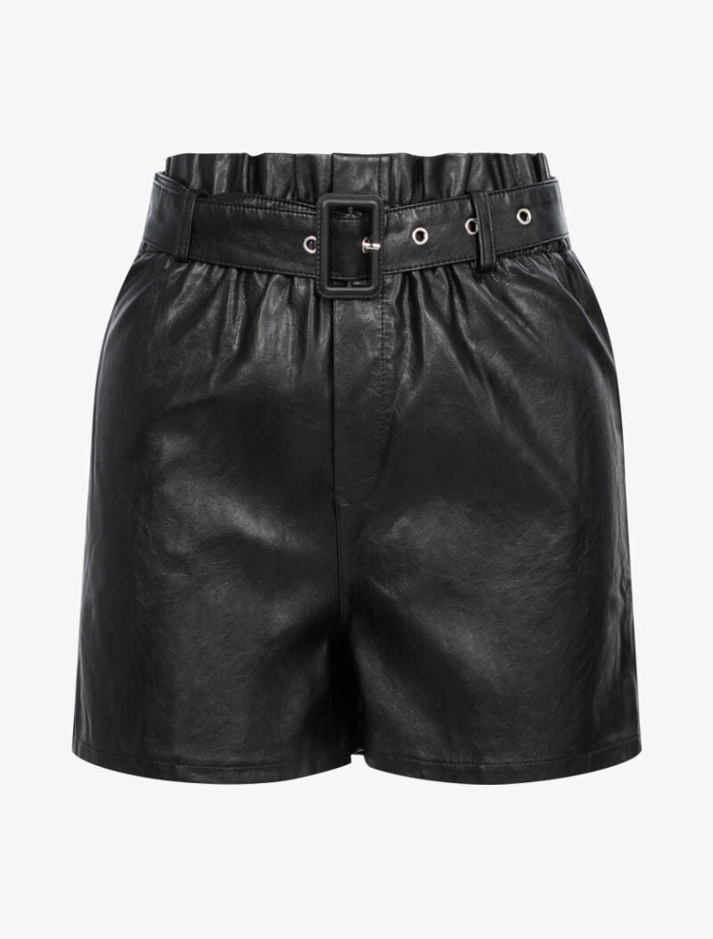 Mini short en simili - noir - 2