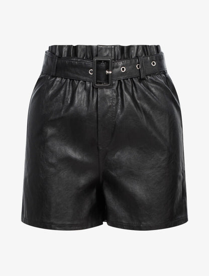 Mini short en simili - noir - 2