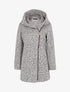 Manteau effet laine bouclette à capuche - gris clair - 1
