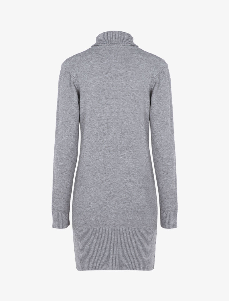Robe pull à formes graphiques texturées et bandes - gris clair - 2