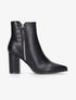 Bottines pointues à contrefort effet croco - noir - 1