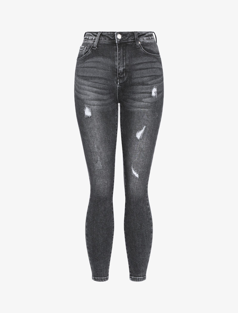 Jean taille haute push-up used - anthracite - 1