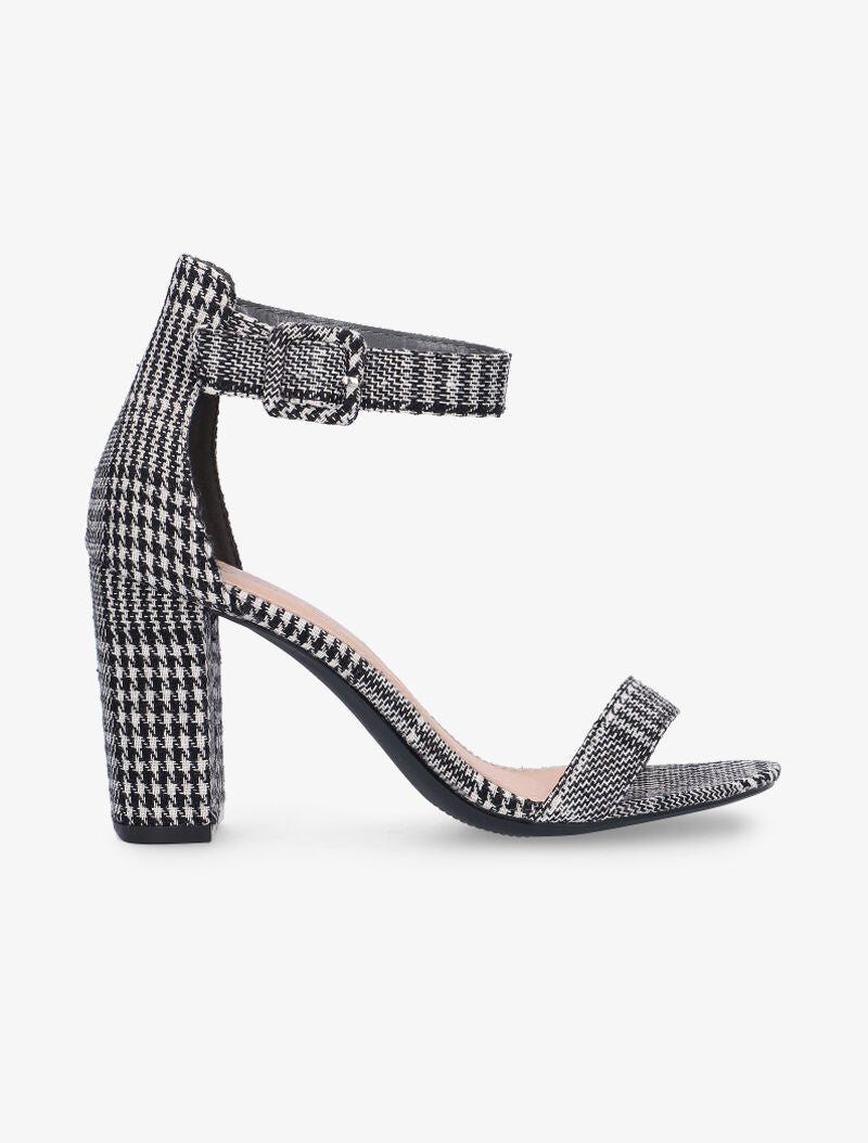 Sandales basiques imprimé tartan - noir - 1