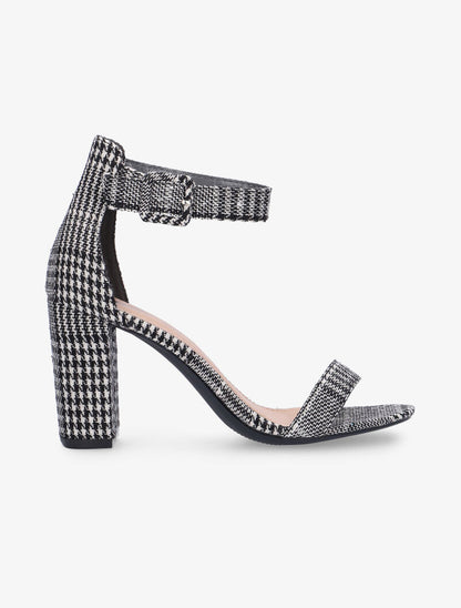Sandales basiques imprimé tartan - noir - 1