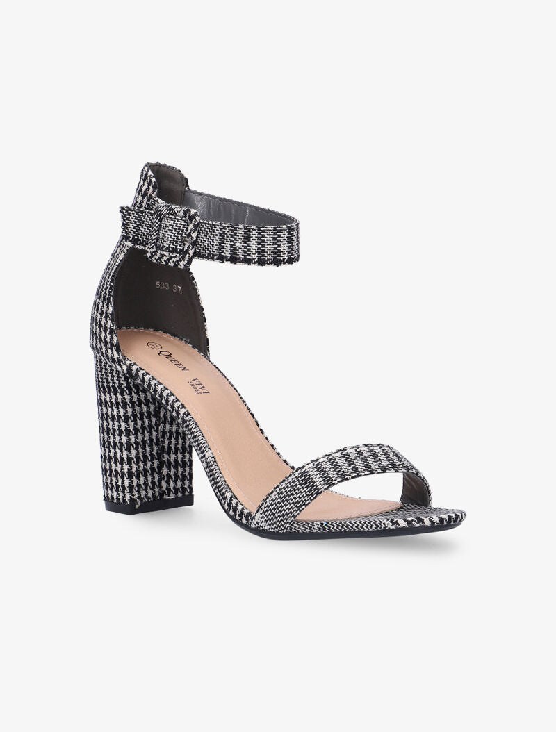 Sandales basiques imprimé tartan - noir - 2