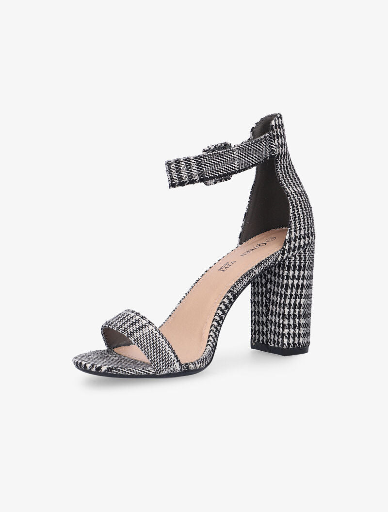 Sandales basiques imprimé tartan - noir - 3