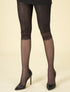 Collants style corsaire à bords dentelle - noir - 2