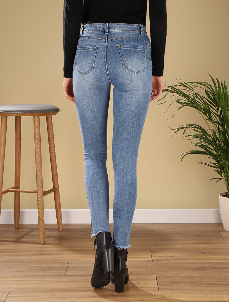 Jean skinny à chevilles zippées - bleu denim - 2