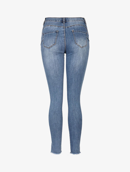 Jean skinny à chevilles zippées - bleu denim - 4