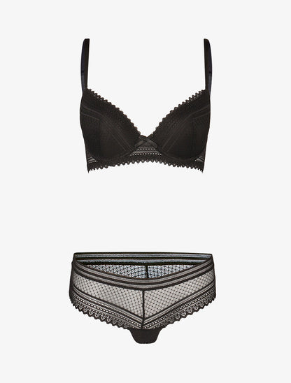 Ensemble emboitant effet broderies - noir - 3