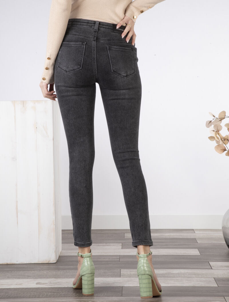 Jean skinny déchiré - anthracite - 2
