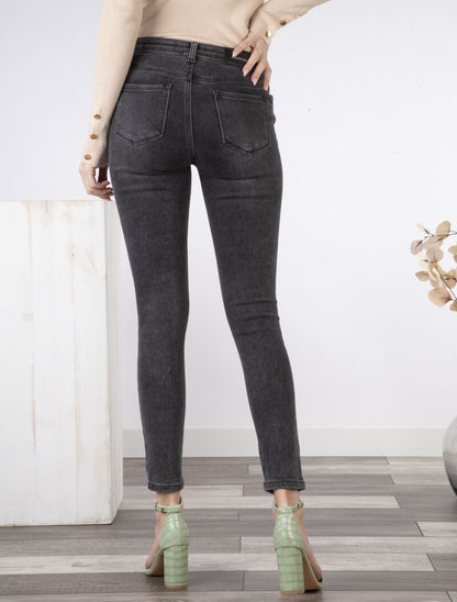 Jean skinny déchiré - anthracite - 2