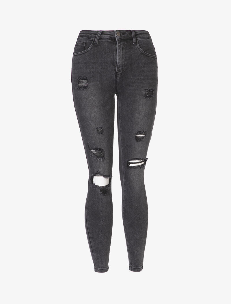 Jean skinny déchiré - anthracite - 3