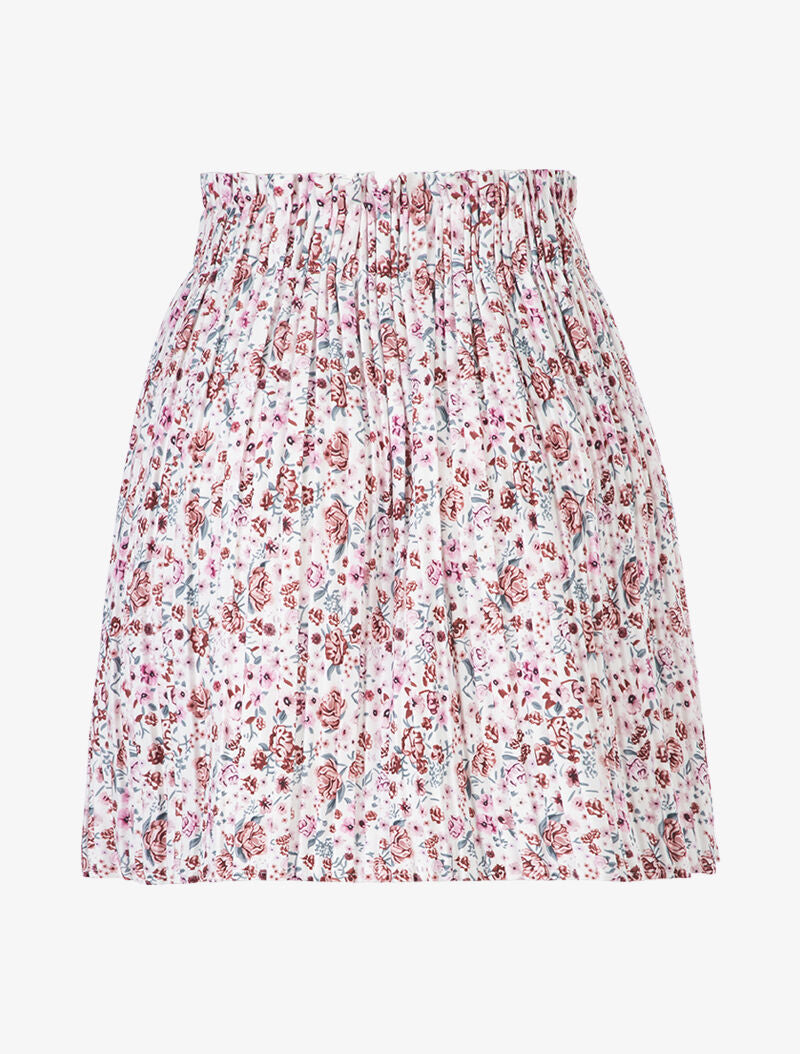 Jupe plissée à fleurs - blanc - 2