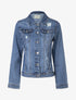 Veste droite à éraflures - bleu denim - 1