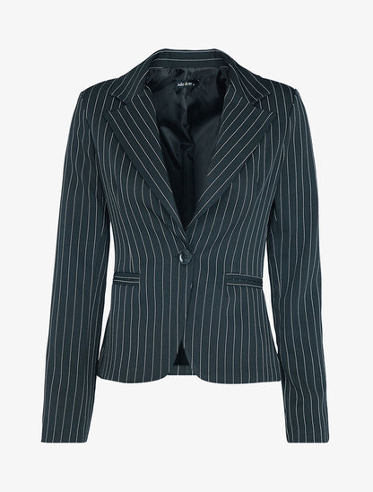 Blazer cintré à rayures - noir - 3