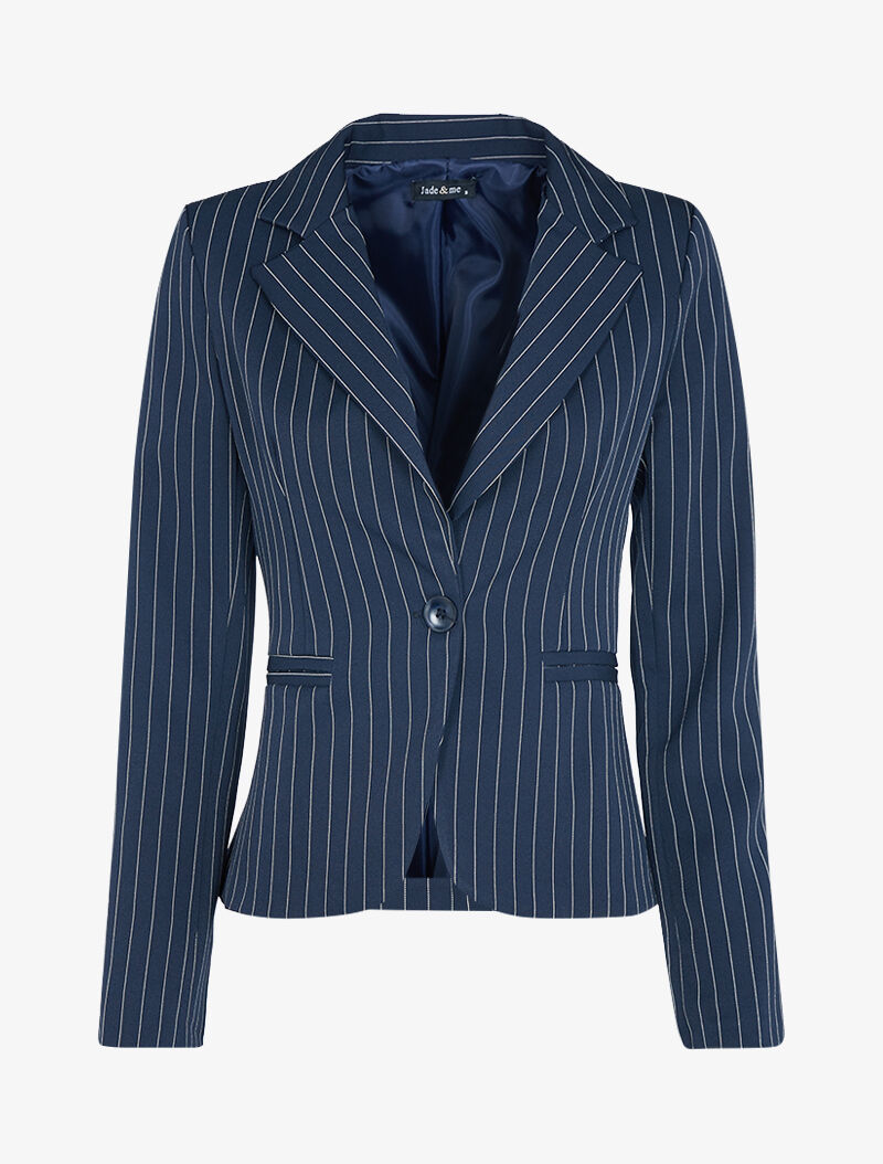 Blazer cintré à rayures - marine - 3