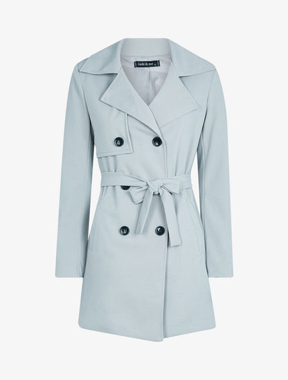 Veste style trench coat - gris clair - 1