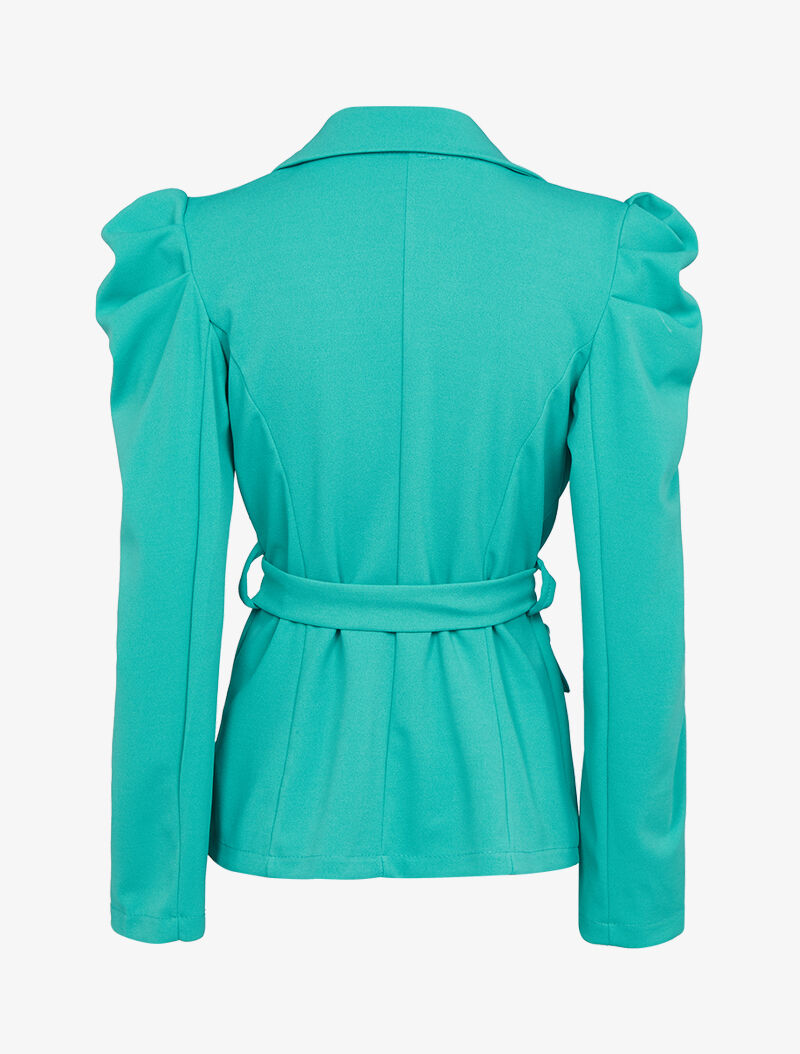 Veste cintrée à manches gigot - vert - 2