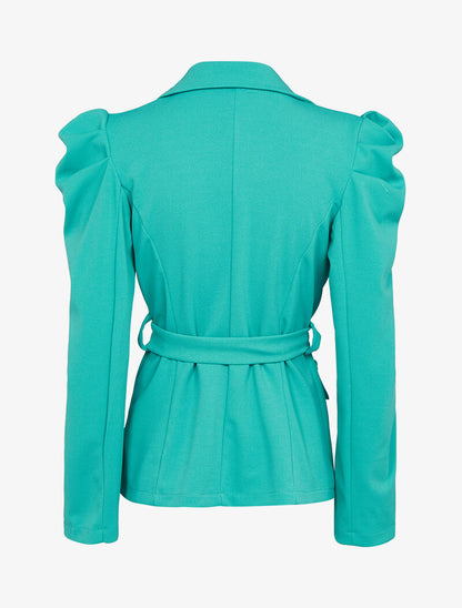 Veste cintrée à manches gigot - vert - 2