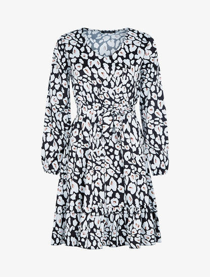 Robe patineuse à imprimés - noir - 3