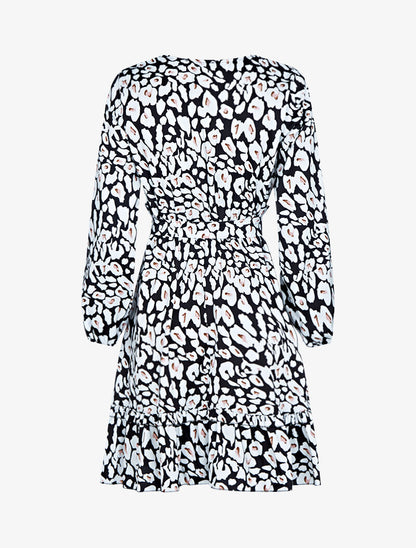 Robe patineuse à imprimés - noir - 2