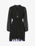 Tunique style robe en voile à encolure montante - noir - 3