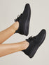 Sneakers en tissu à lacets - noir - 1