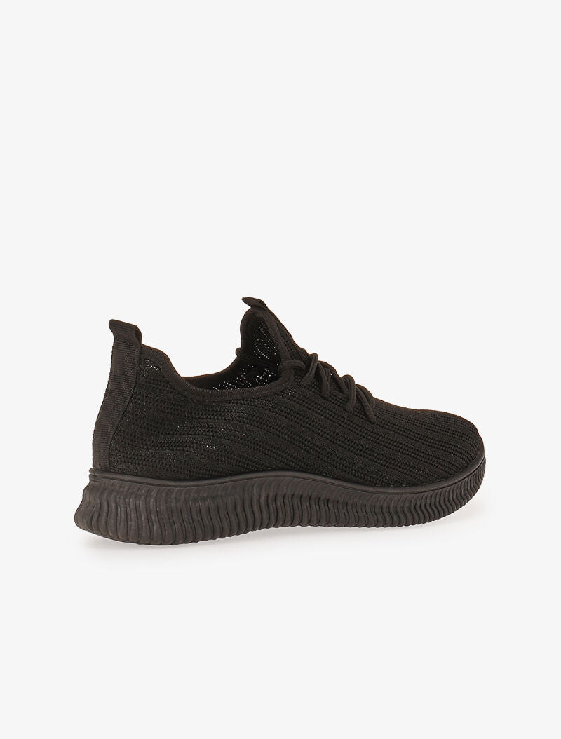 Sneakers en tissu à lacets - noir - 5