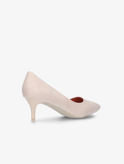 Escarpins suédés unis - beige rosé - 5