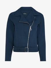 Veste zippée à bord ceinturé - marine - 1