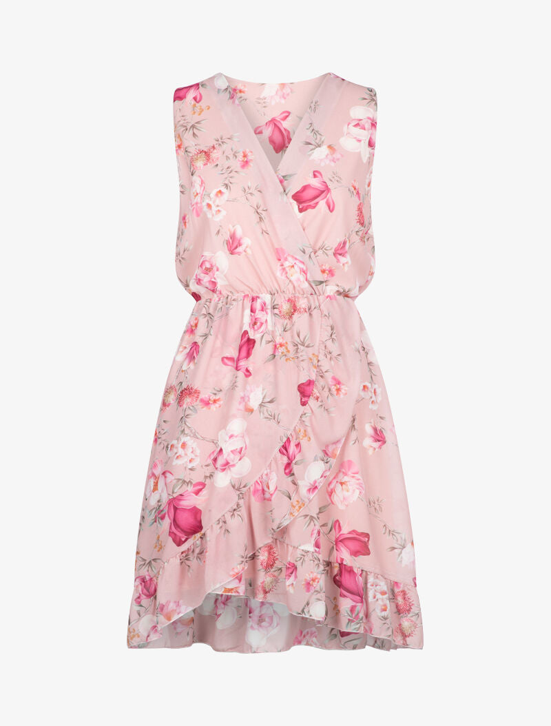Robe portefeuille à imprimé floral - rose - 1