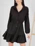 Robe patineuse boutonnée - noir - 4