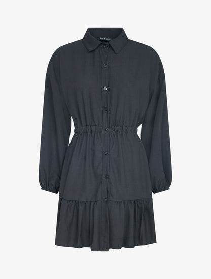 Robe patineuse boutonnée - noir - 2
