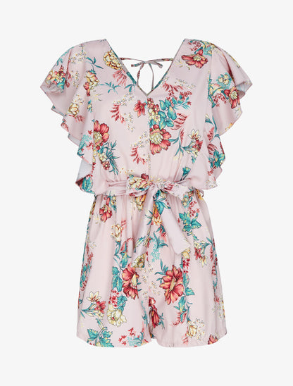 Combishort volanté à imprimés - rose - 2