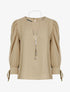 Blouse à manches bouffantes - camel - 1