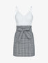 Robe moulante à imprimé tartan - ecru - 1