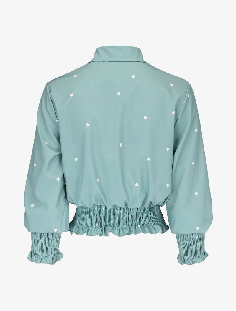 Crop top à imprimé coeurs - turquoise - 2