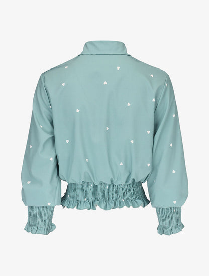 Crop top à imprimé coeurs - turquoise - 2