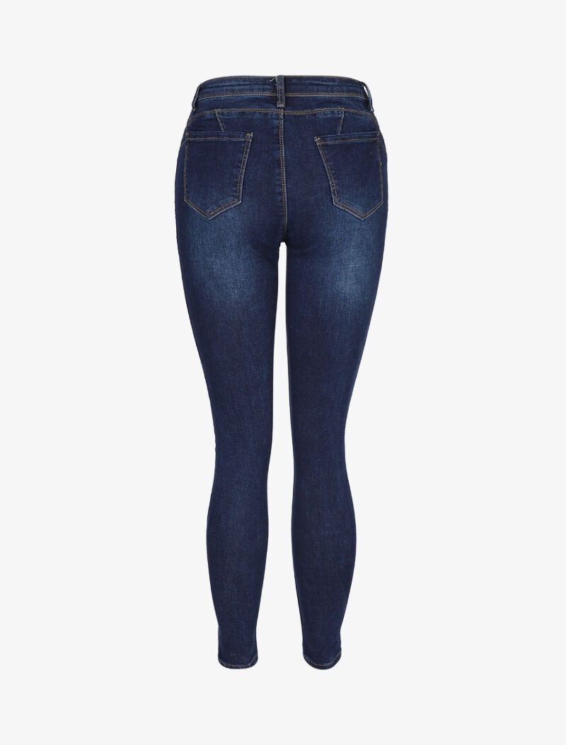 Jean taille haute push-up - denim brut - 2